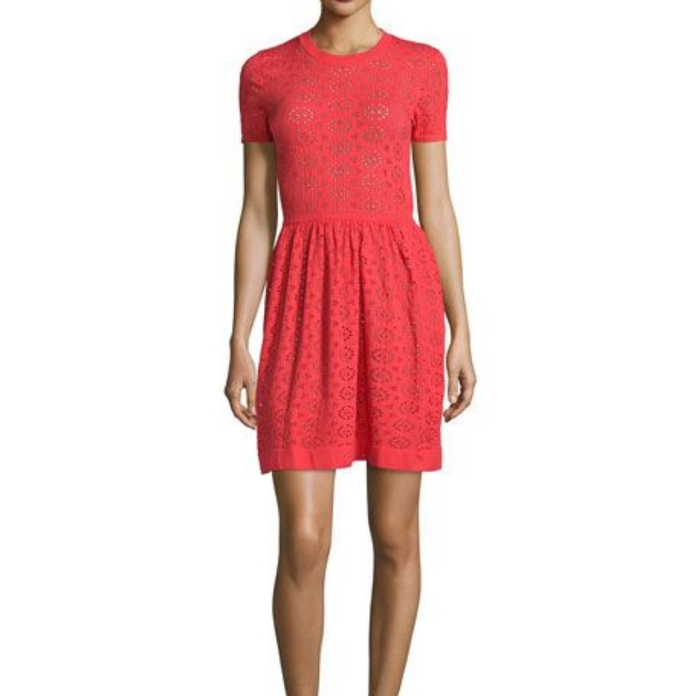 See by Chloe' Red Eyelet Flare Dress